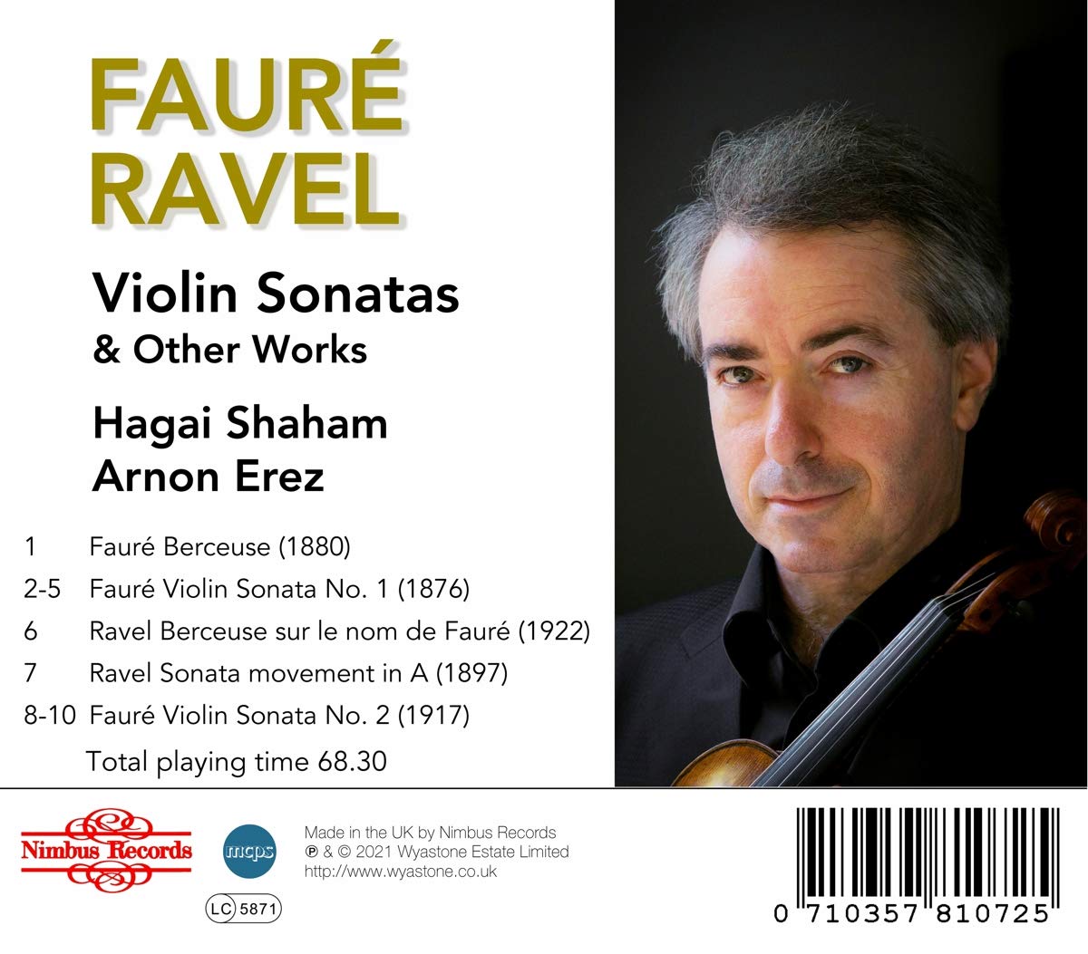 Faure & Ravel: Violin Sonatas & Berceuse - Hagai Shaham, Arnon Erez