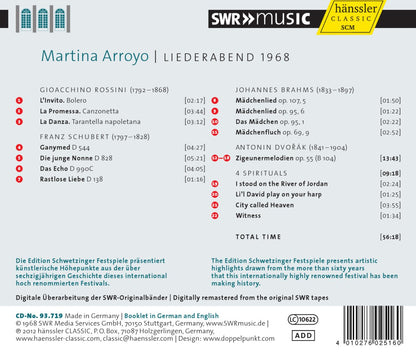 ROSSINI & SCHUBERT: Liederabend 1968 - Martina Arroyo, Leonard Hokanson