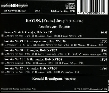 HAYDN: Piano Sonatas Nos. 48-52 (Auenbrugger Sonatas) - Ronald Brautigam