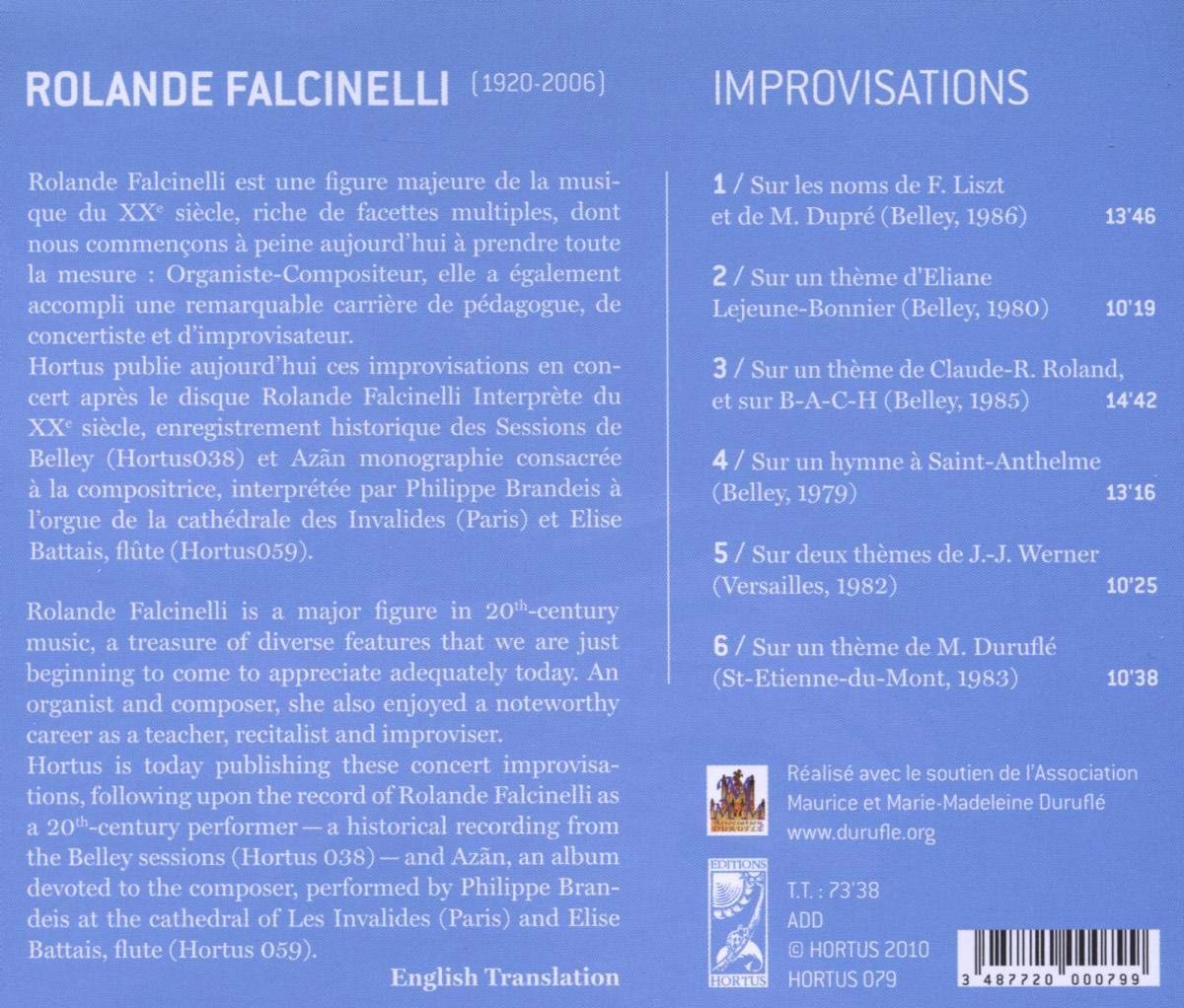 FALCINELLI: Improvisations - Rolande Falcinelli