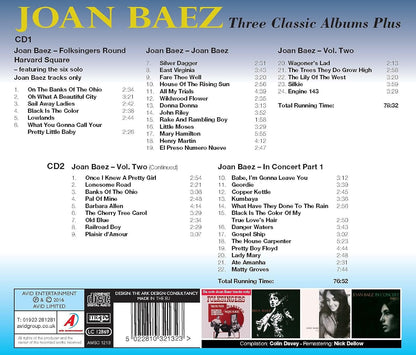 JOAN BAEZ - Three Classic Albums Plus (2 CDS)