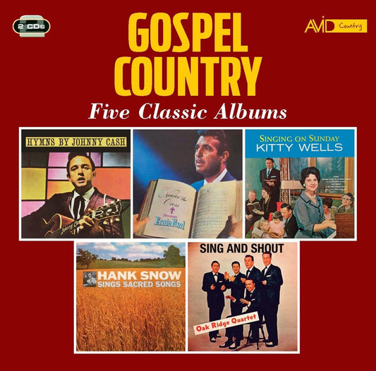 JOHNNY CASH / TENNESSEE ERNIE FORD / KITTY WELLS / HANK SNOW / THE OAK RIDGE QUARTET (BOYS) - Country Gospel - Five Classic Albums (2 CDs)