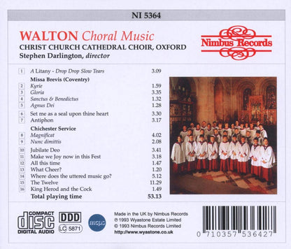 Walton: Choral Works - Christ Church Cathedral Choir, Stephen Darlington
