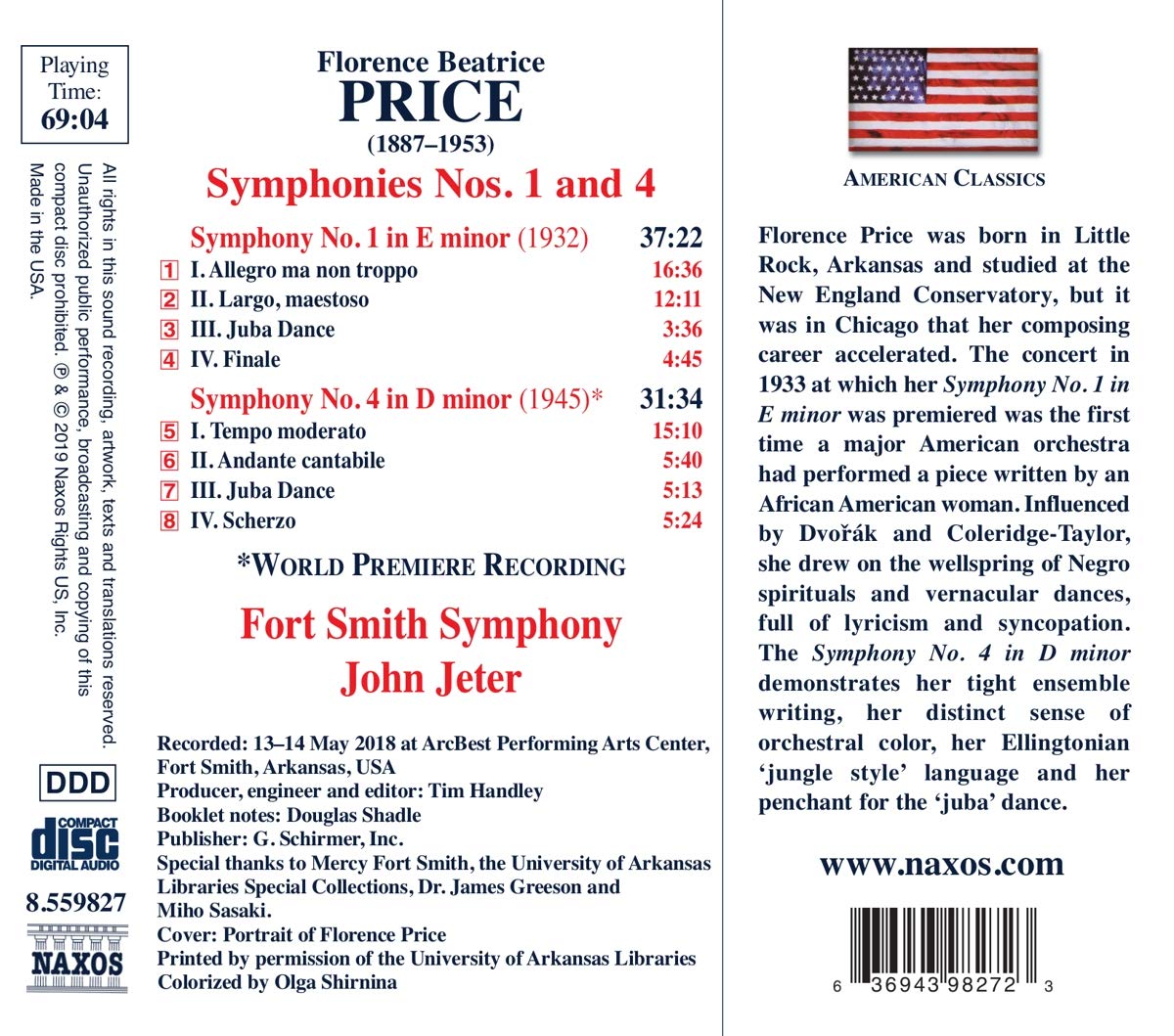 Price: Symphonies Nos. 1 & 4 - John Jeter, Fort Smith Symphony