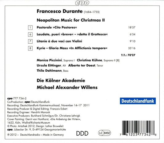 Durante: Neapolitan Christmas II - Kölner Akademie, Michael Alexander Willens