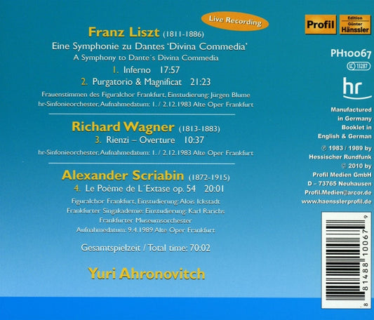 Liszt, Wagner, Scriabin: Orchestral Works - Gürzenich Orchester, Figuralchor Frankfurt / Ahron
