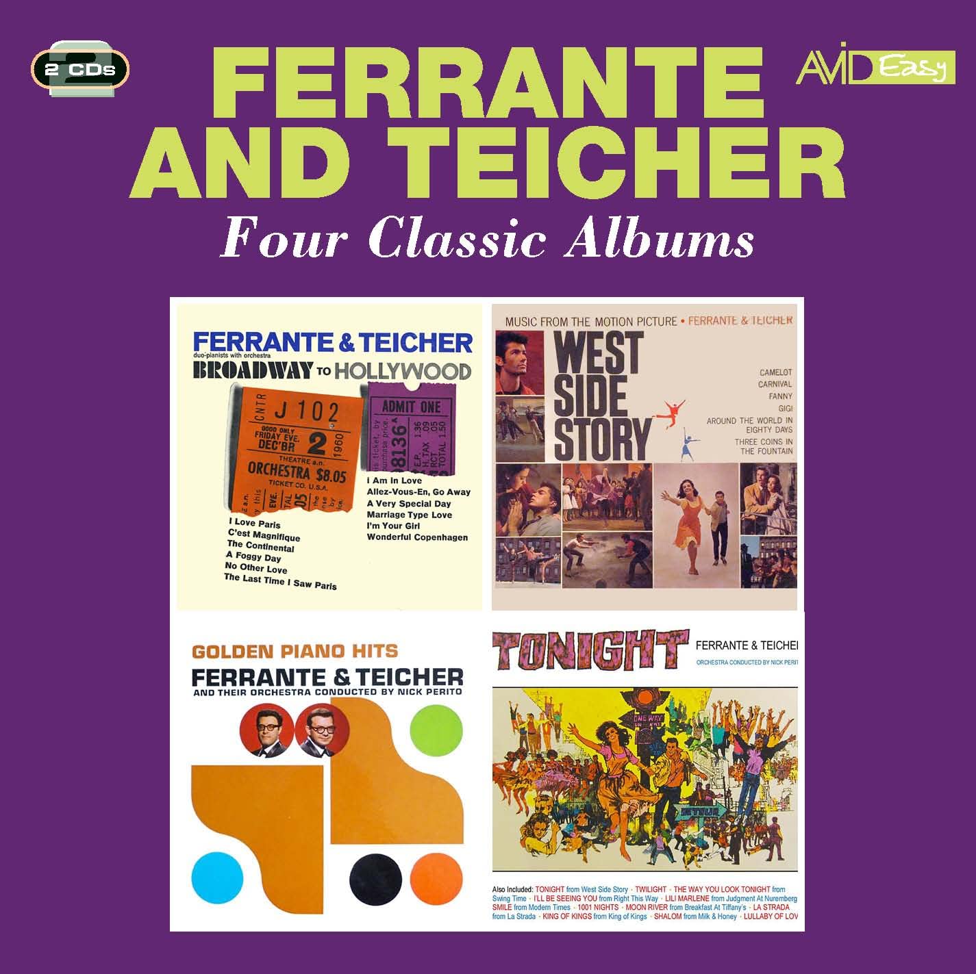 FERRANTE & TEICHER - Four Classic Albums (Broadway To Hollywood / Music From The Motion Picture West Side Story And Other Motion Picture And Broadway Hits / Golden Piano Hits / Tonight) (2CD)