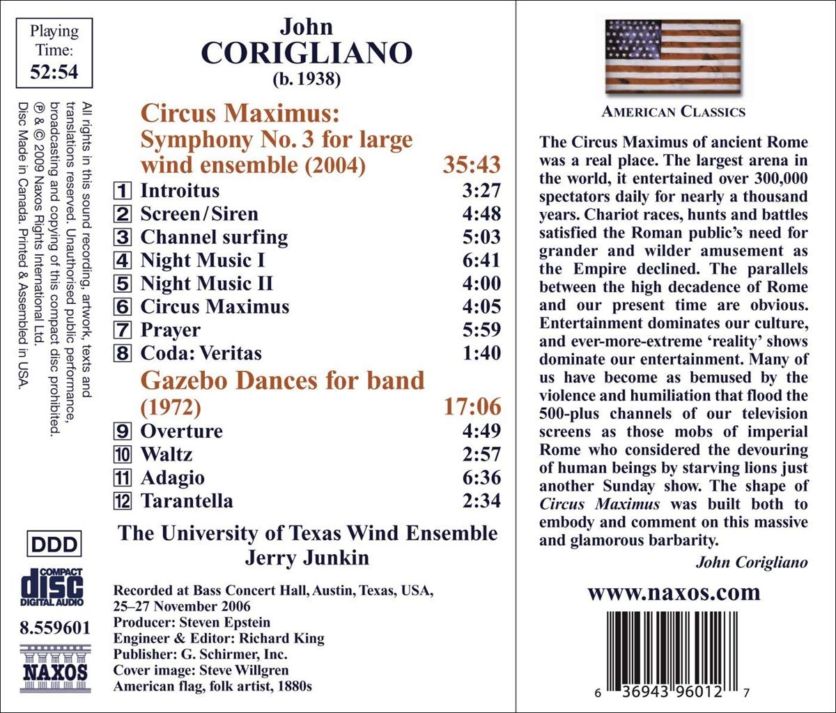 Corigliano: Symphony No. 3 "Circus Maximus" & Gazebo Dances - University of Texas Wind Band