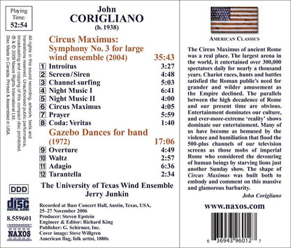 Corigliano: Symphony No. 3 "Circus Maximus" & Gazebo Dances - University of Texas Wind Band