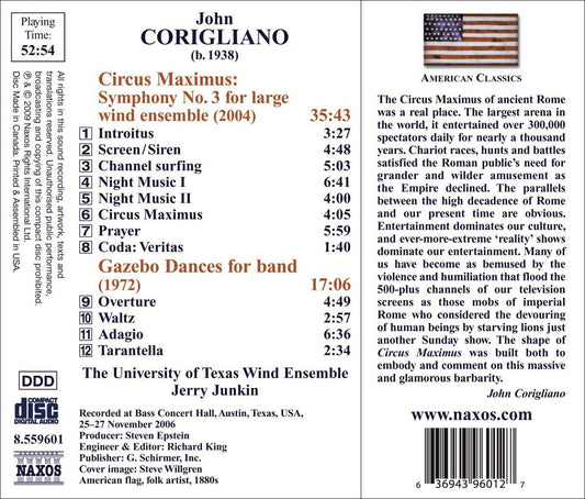 Corigliano: Symphony No. 3 "Circus Maximus" & Gazebo Dances - University of Texas Wind Band