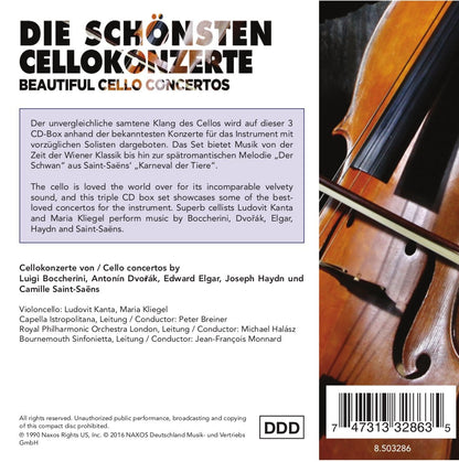 THE GREATEST CELLO CONCERTOS (Boccerini, Saint-Saens, Haydn, Elgar, Dvorak) - Kanta, Kliegel (3 CDs)