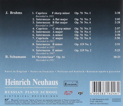 BRAHMS & SCHUMANN - Heinrich Neuhaus