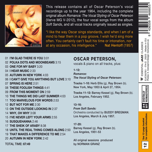 OSCAR SINGS - The Vocal Styling Of Oscar Peterson