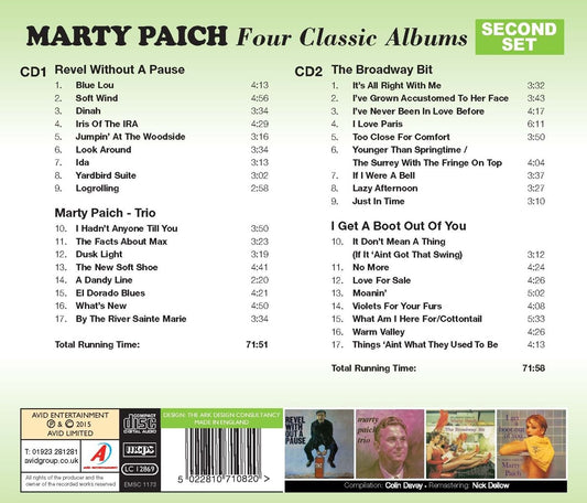 MARTY PAICH - Four Classic Albums (Revel Without A Pause / Marty Paich Trio / The Broadway Bit / I Get A Boot Out Of You)