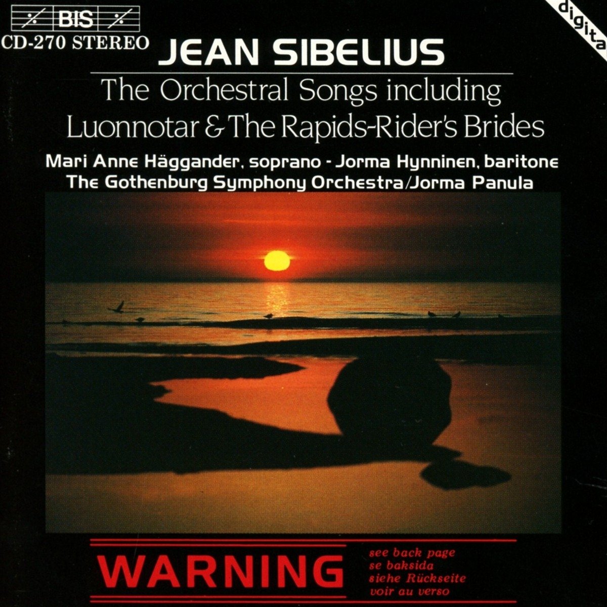 Sibelius: Orchestral Songs - Gothenburg Symphony Orchestra, Jorma Panula, Jorma Hynninen, Mari Anne Häggander