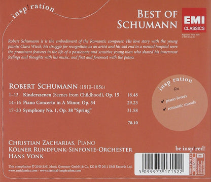 Schumann: Piano Concerto; Symphony No. 1 - CHRISTIAN ZACHARIAS, KOLN SYMPH ORCH