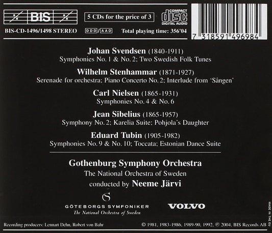 FIVE NORDIC MASTERS: SVENDSEN / STENHAMMER / NIELSEN / SIBEL (5 CDs)