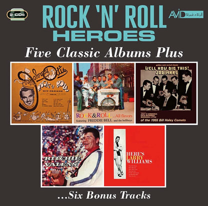 ROCK N' ROLL HEROES: JOHNNY OTIS / FREDDIE BELL & THE BELL BOYS / THE JODIMARS / RITCHIE VALENS / LARRY WILLIAMS - Five Classic Albums Plus (2 CDS)