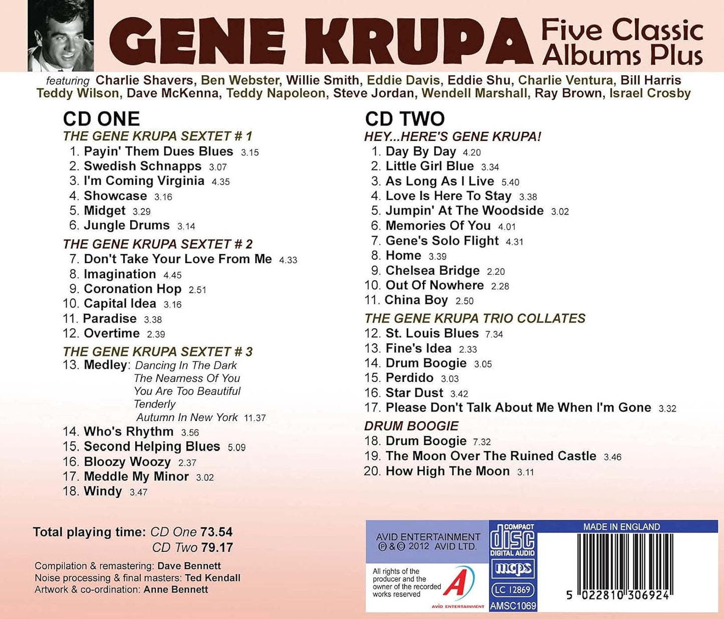 GENE KRUPA - Five Classic Albums Plus (2 CDS)