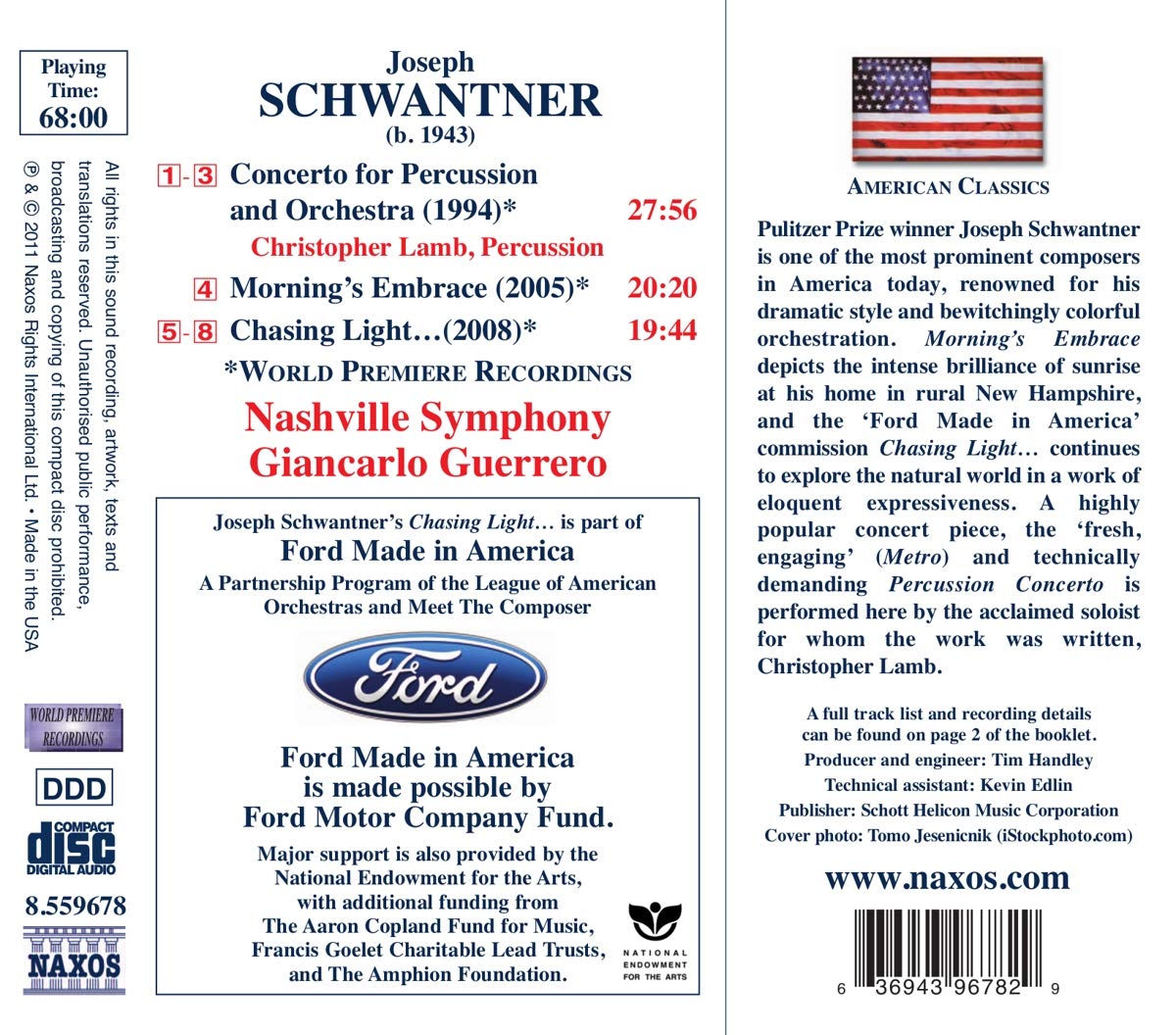 Schwantner: Percussion Concerto; Morning's Embrace; Chasing Light ... - Christopher Lamb, Nashville Symphony, Giancarlo Guerrero