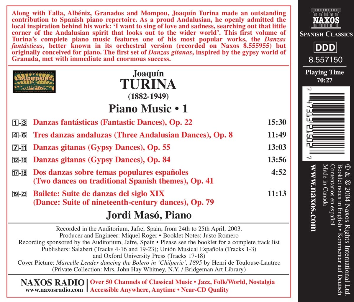 Turina: Piano Music, Vol. 1 - Jordi Masó