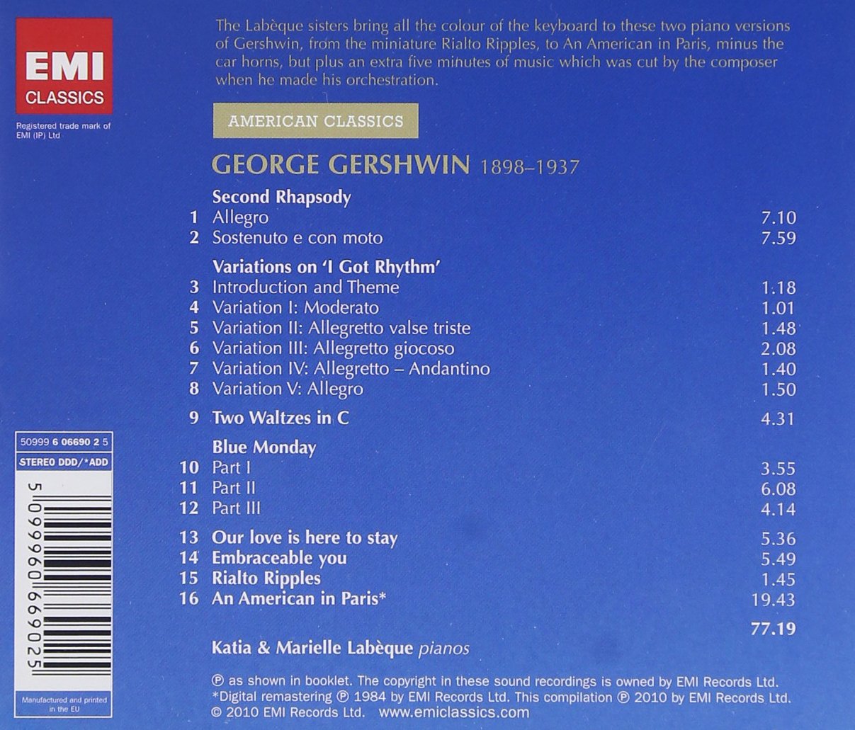 Gershwin: An American In Paris, Piano Duets - KATIA & MARIELLE LABEQUE