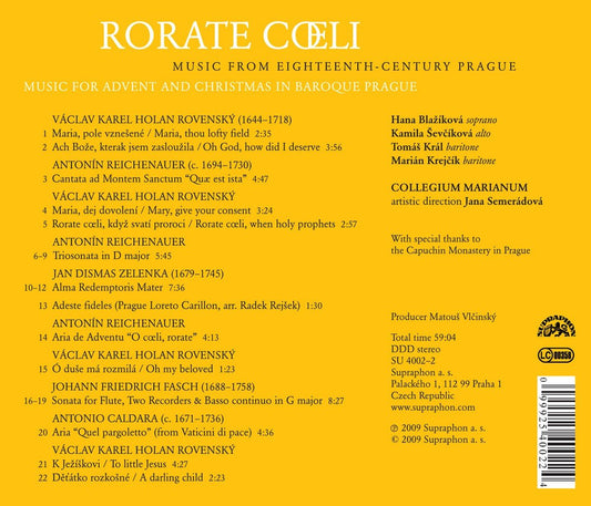 Rorate coeli: Advent & Christmas in Baroque Prague (ROVENSKY/REICHENAUER/ZELENKA/FASCH/CALDARA) - Collegium Marianum, Jana Semerádová
