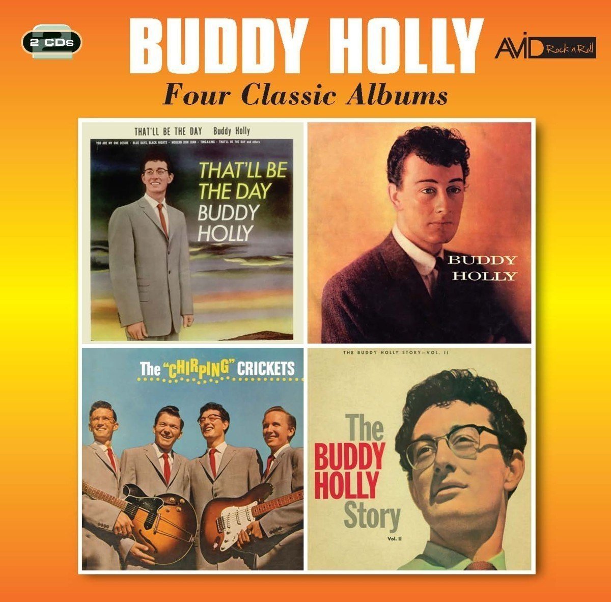 BUDDY HOLLY - Four Classic Albums (That'll Be The Day / Buddy Holly / The Chirping Crickets / The Buddy Holly Story Vol 2) (2 CDs)