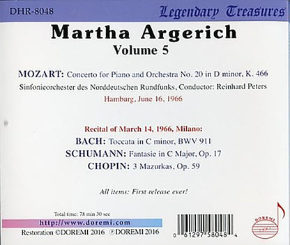 MARTHA ARGERICH COLLECTION, Vol. 5 - Mozart / Bach / Schumann / Chopin