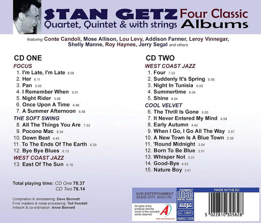 STAN GETZ - Four Classic Albums (Focus / The Soft Swing / West Coast Jazz / Cool Velvet)