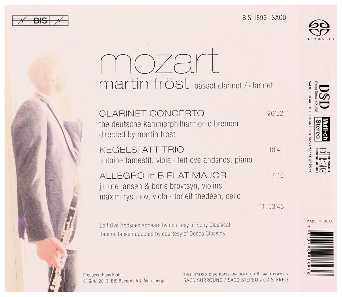 MOZART: MARTIN FROST PLAYS MOZART (HYBRID SACD)