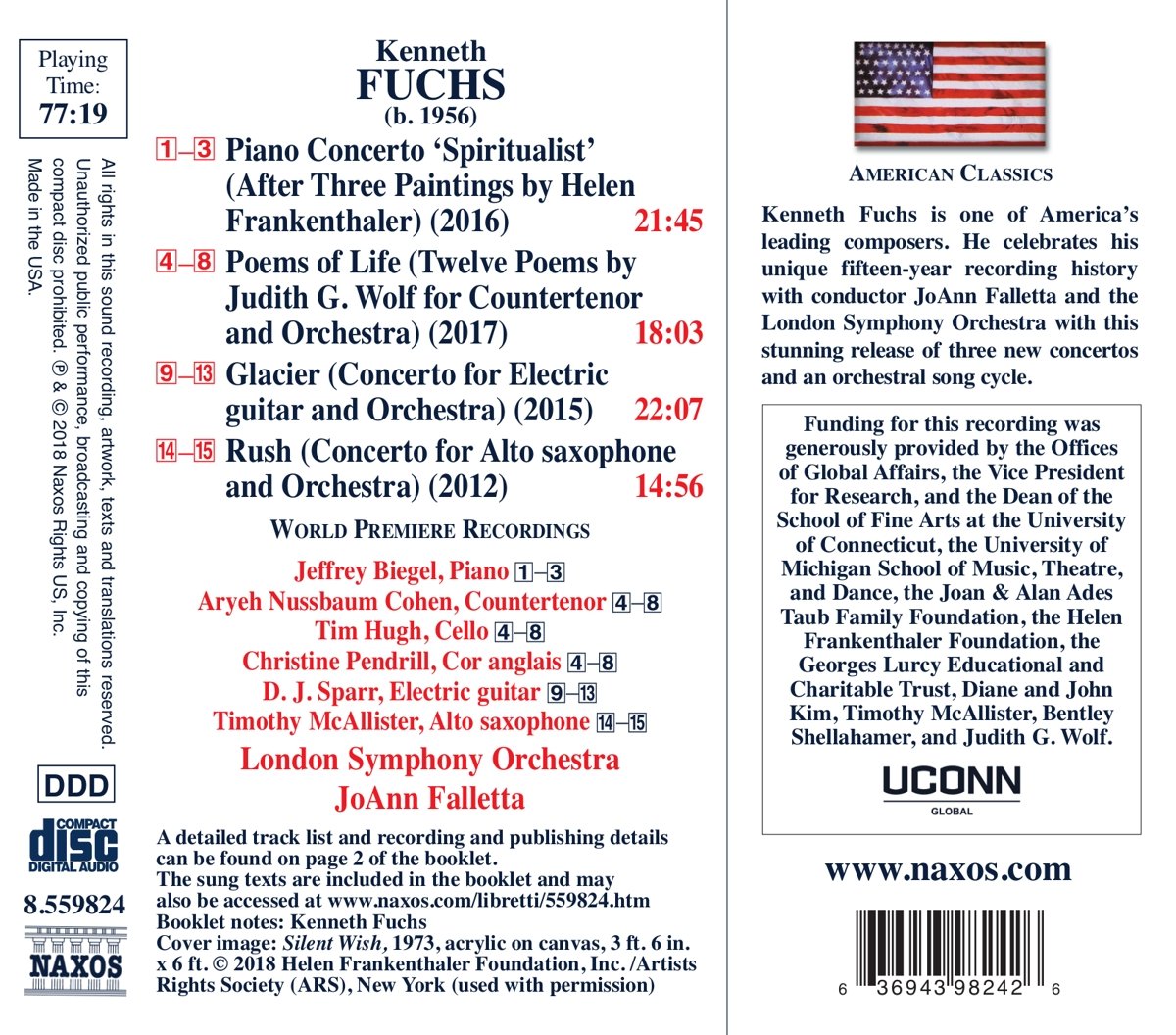 Fuchs: Piano Concerto "Spiritualist" and Other Works - Jeffrey Biegel, Aryeh Nussbaum Cohen, D. J. Sparr, Timothy McAllister, London Symphony Orchestra, JoAnn Falletta