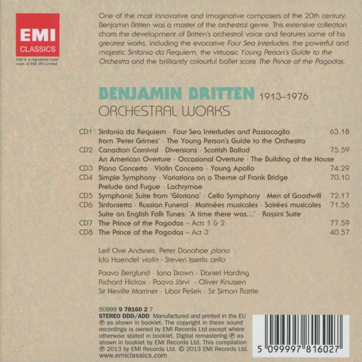 Britten: Orchestral Works (8 CDs) – ClassicSelect World