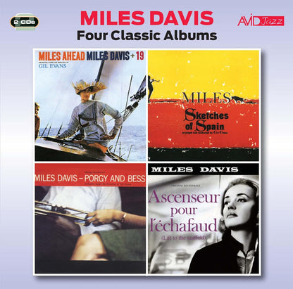 MILES DAVIS - Four Classic Albums (MILES AHEAD / SKETCHES OF SPAIN / PORGY AND BESS / ASCENSEUR POUR L’ECHAFAUD)  (2 CDS)