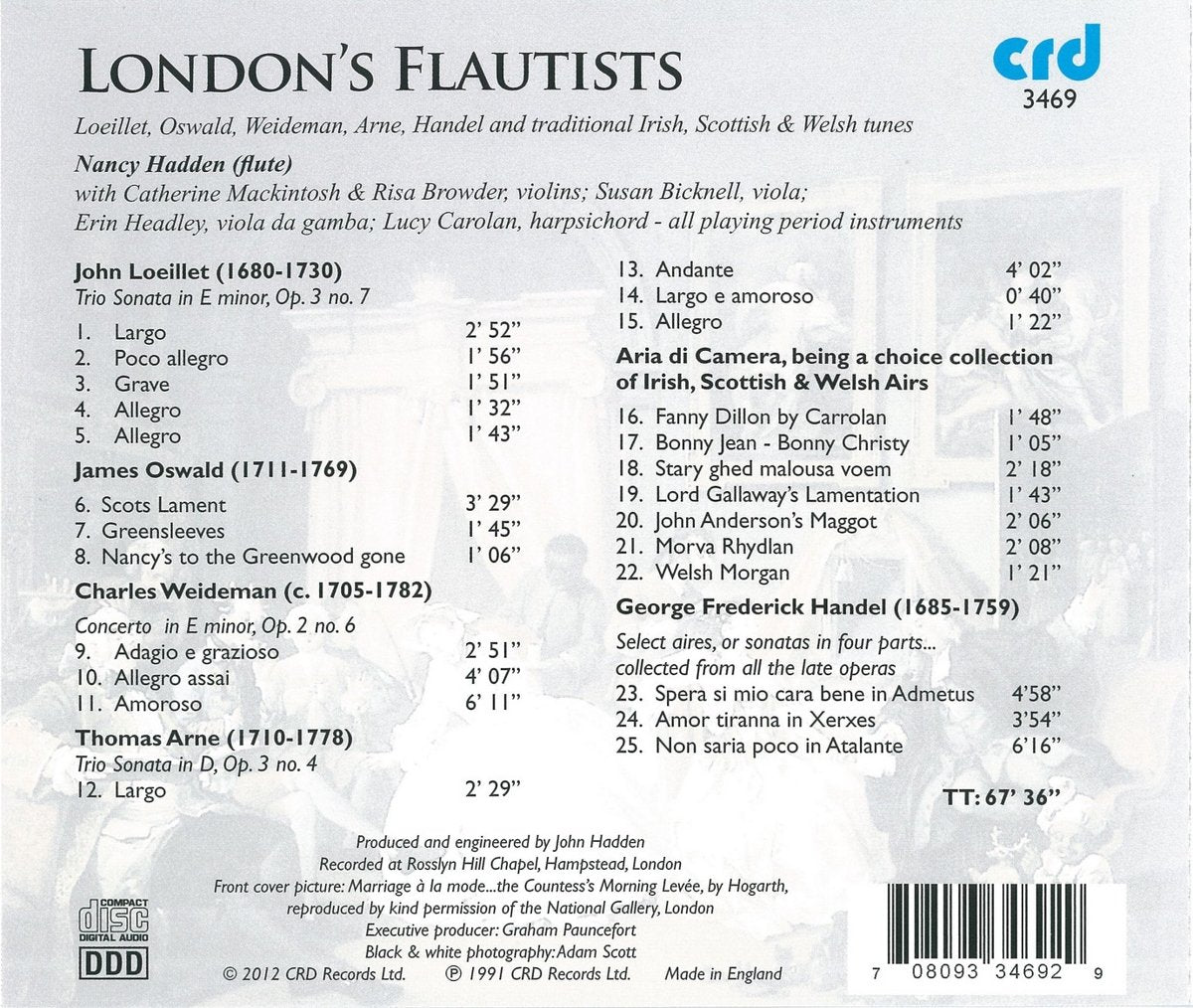 LONDON'S FLAUTISTS: Flute Music From 18Th Century London - NANCY HADDEN