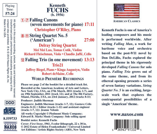 Fuchs:  String Quartet No. 5, 'American'; Falling Canons - Christopher O'Riley, Trio21, Delray String Quartet