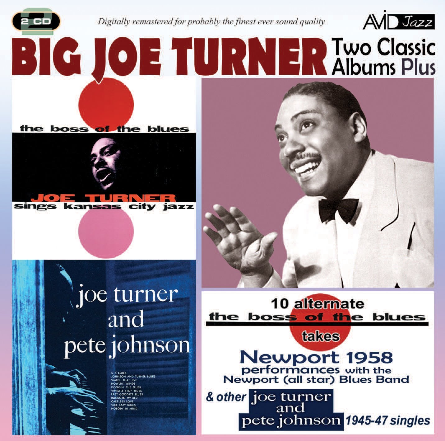 BIG JOE TURNER - Two Classic Albums Plus Other 1945-47 Singles (The Boss Of The Blues / Joe Turner & Pete Johnson) (2CD)