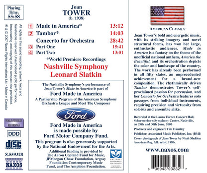 TOWER: Made in America / Tambor / Concerto for Orchestra - Leonard Slatkin, Nashville Symphony Orchestra