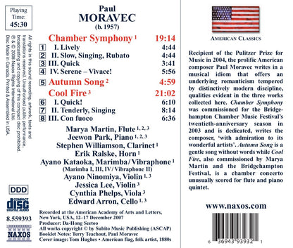 MORAVEC: Chamber Symphony / Cool Fire / Autumn Song - Bridgehampton Chamber Music Festival