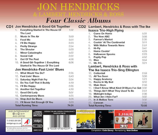 JON HENDRICKS & Lambert, Hendricks & Ross: Four Classic Albums (A Good Git-Together / Fast Livin’ Blues / High Flying / Sing Ellington) (2CD) - Four Classic Albums