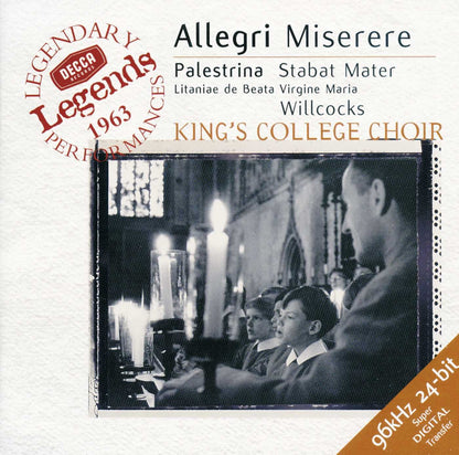 ALLEGRI: MISERERE; PALESTRINA: CHORAL WORKS - KING'S COLLEGE CHOIR, DAVID WILLCOCKS