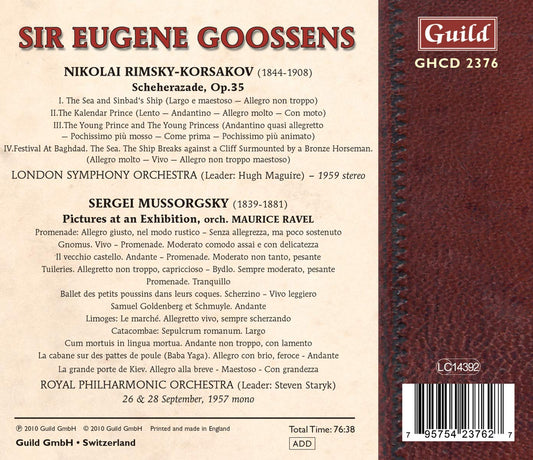 Rimsky-Korsakov & Mussorgsky: Sir Eugene Goossens, LSO, RPO