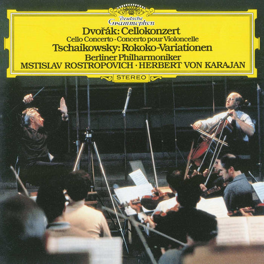 DVORAK: CELLO CONCERTO; TCHAIKOVSKY: VARIATIONS ON A ROCOCO THEME - ROSTROPOVICH, KARAJAN, BERLIN PHILHARMONIC