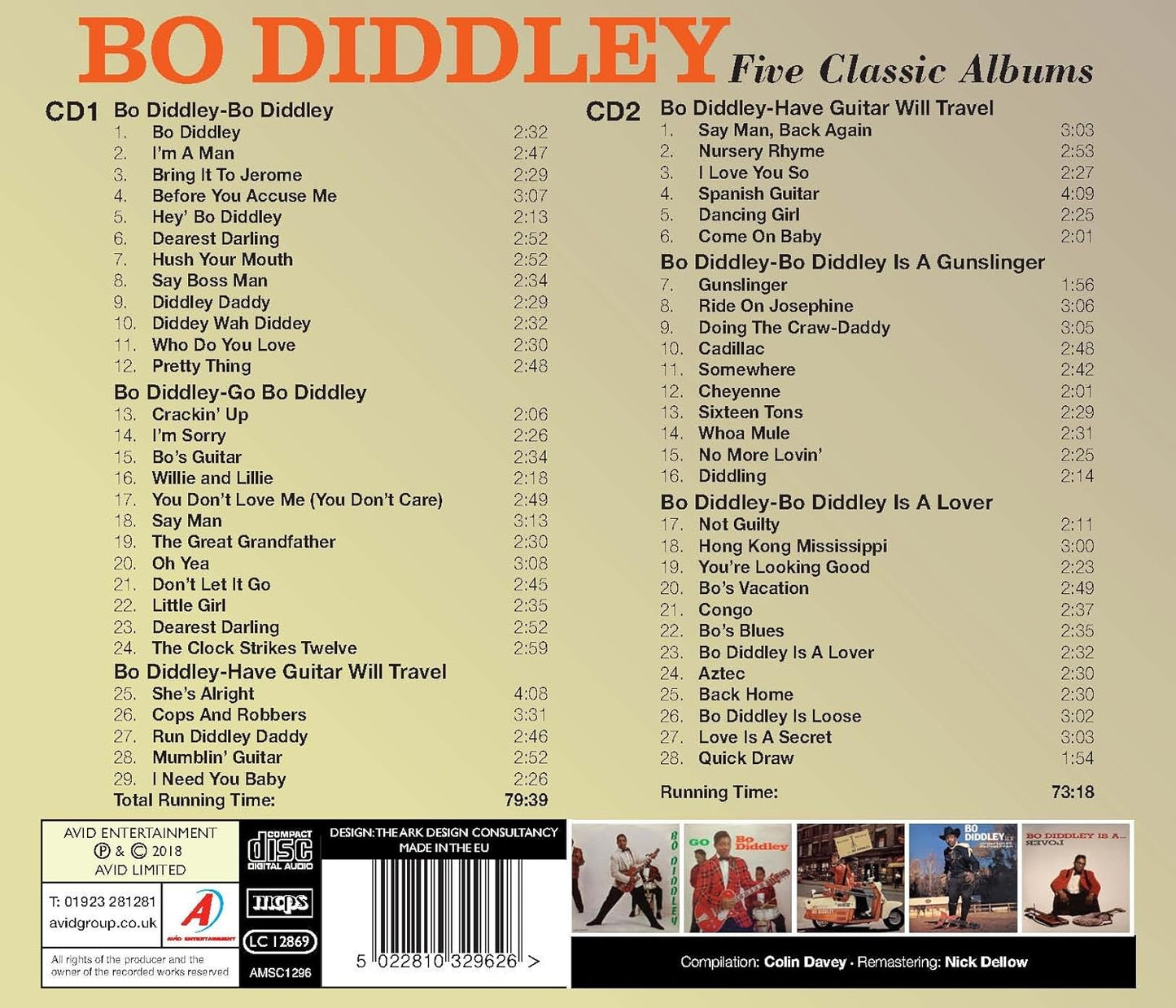 BO DIDDLEY - Five Classic Albums (2 CDS)