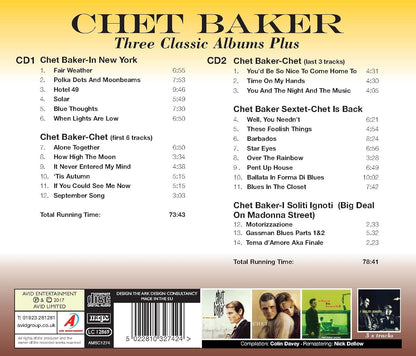 CHET BAKER - Three Classic Albums Plus (In New York / Chet / Chet Is Back) (2CD)