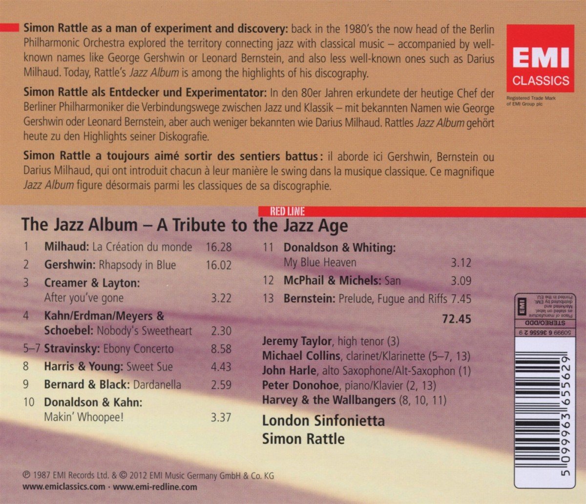 The Jazz Album (Bernstein/Gershwin/Stravinsky) - SIMON RATTLE, LONDON SINFONIETTA