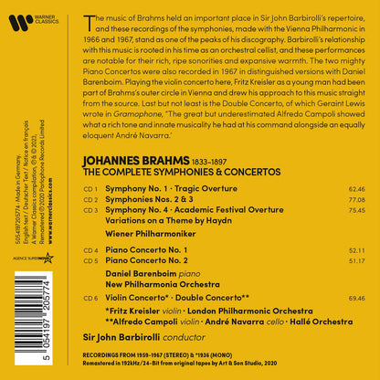 Brahms: Complete Symphonies & Concertos, Overtures, Haydn Variations - John Barbirolli,
