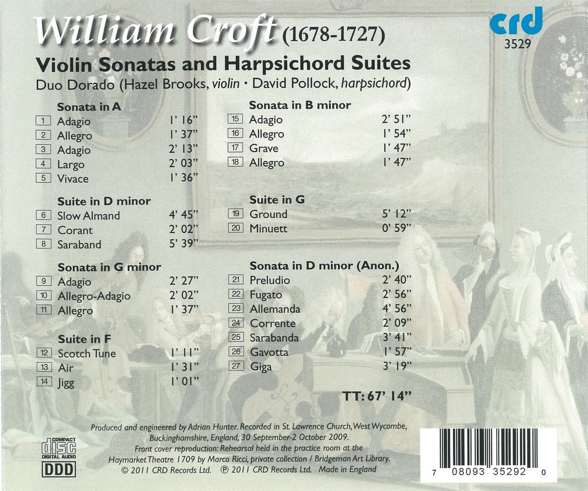 Croft: Violin Sonatas & Harpsichord Suites - Duo Dorado