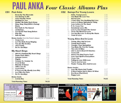 PAUL ANKA - Four Classic Albums Plus (Paul Anka / My Heart Sings / Swings For Young Lovers / Young Alive And In Love) (2CD)