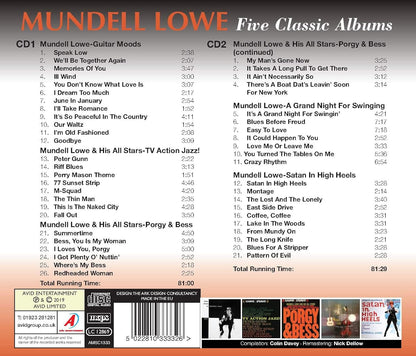 MUNDELL LOWE - Five Classic Albums (Guitar Moods / TV Action Jazz! / Porgy & Bess / A Grand Night For Swinging / Satan In High Heels) (2CD)